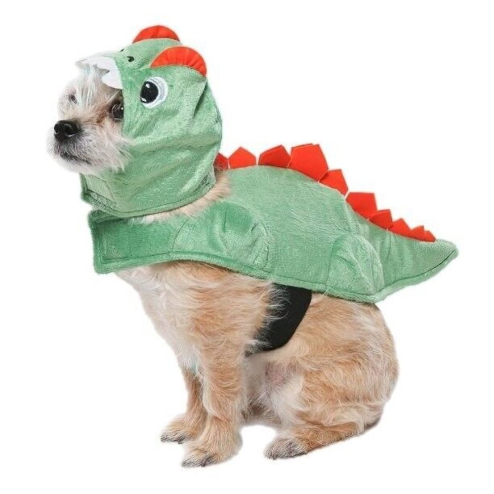 NEW Dinosaur Costume 2-Pc Pet Size XS Cat Dog (5-10 lbs) Halloween Vibrant Life